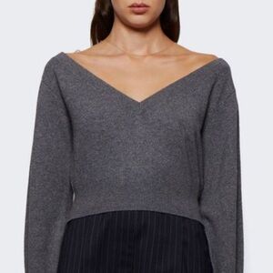 Alexander Wang Beige V-Neck Sweater